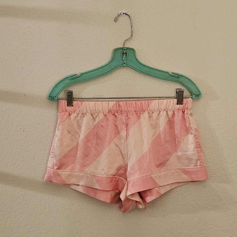 Victoria's Secret Pink Satin Striped Pajama Shorts Sz S